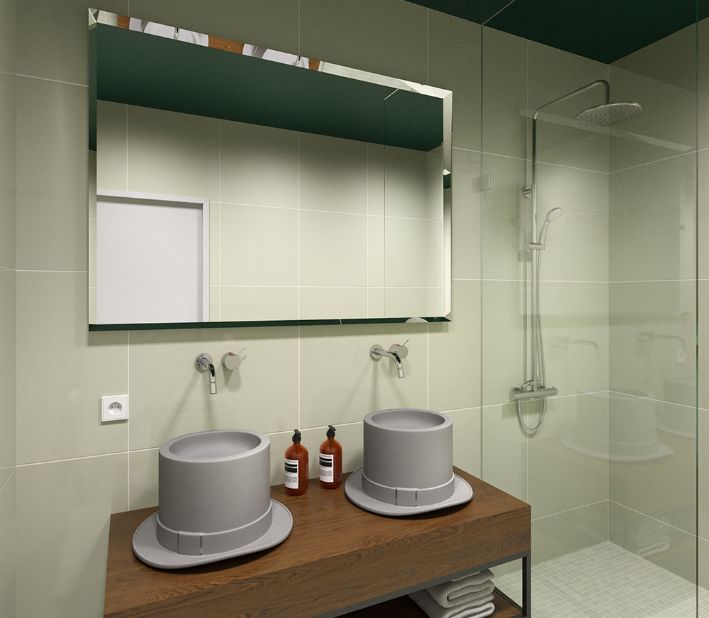 Bathroom washbasin with custom design - Gitaly Contract